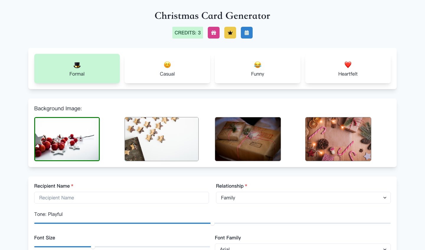 AI Holiday Card Message Generator