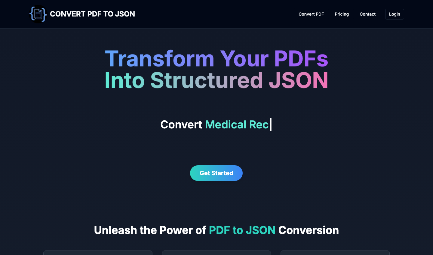 Convert PDF to JSON