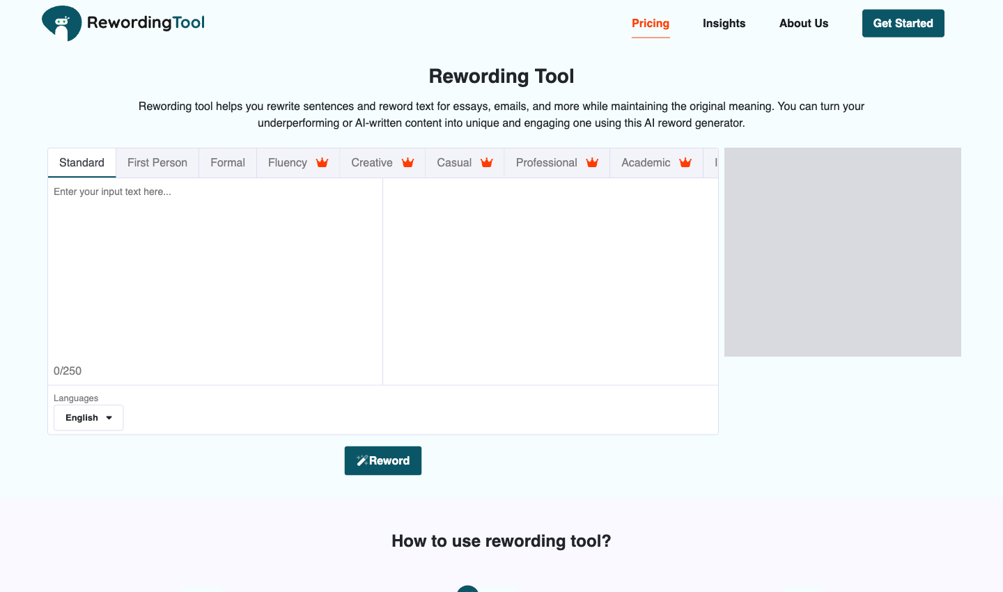 Rewording Tool