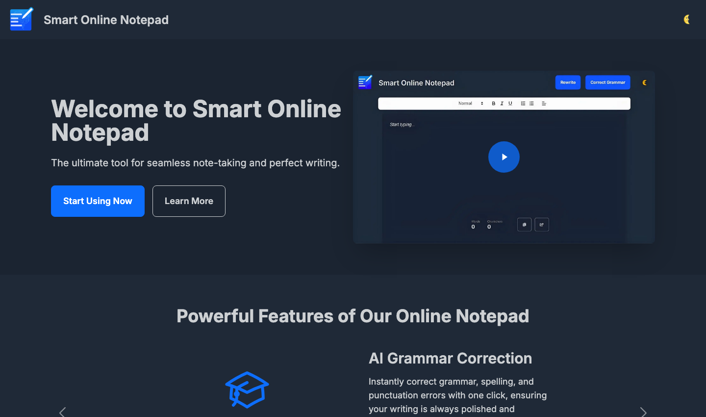 Smart Online Notepad