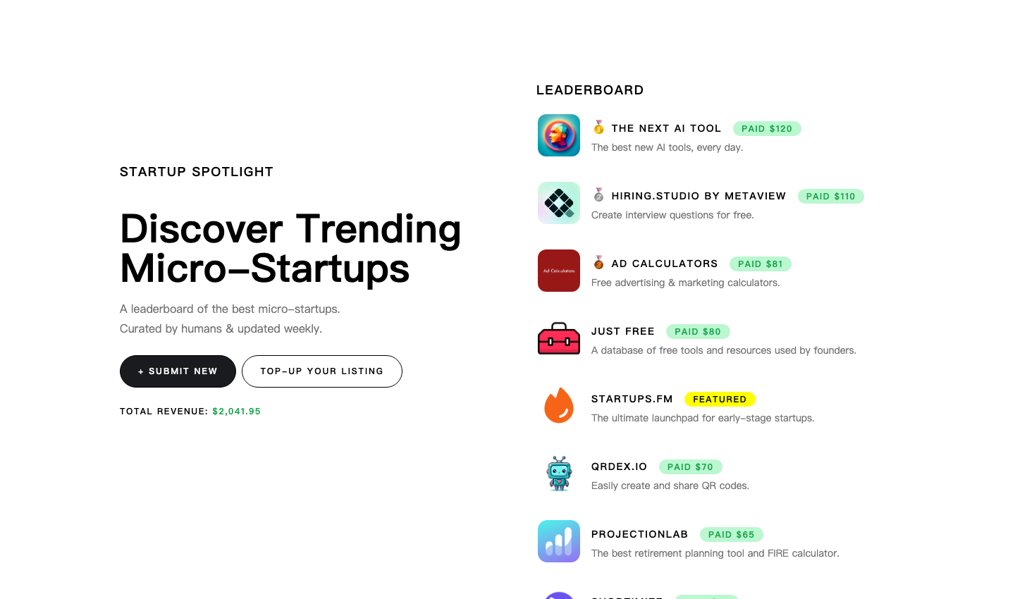 Trending Micro-Startups