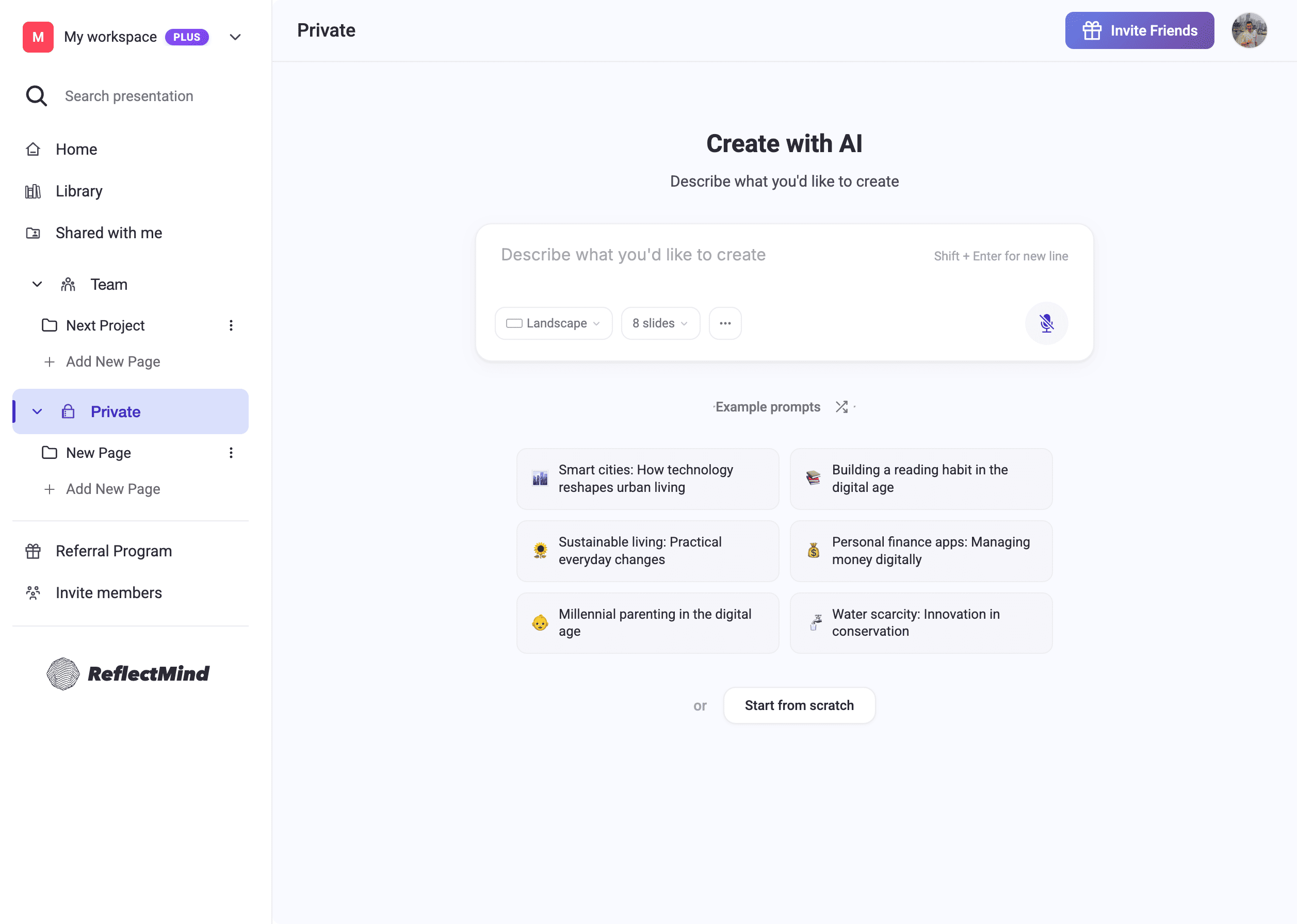 ReflectMind - AI-Powered Presentation & Visual Content Platform